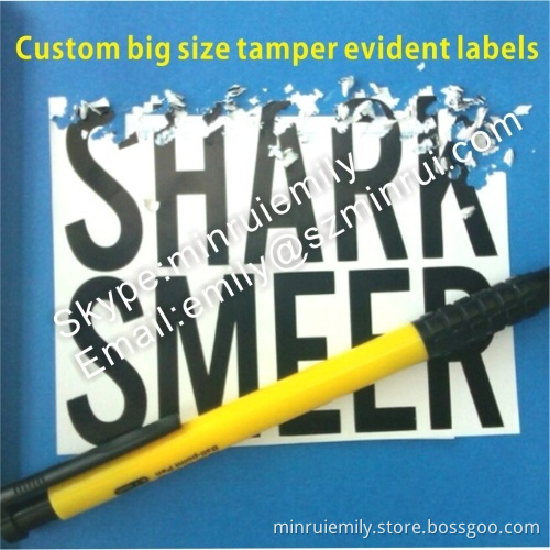 Custom Big Size Can Not Remove Permanent Eggshell Stickers With Black Printing 
